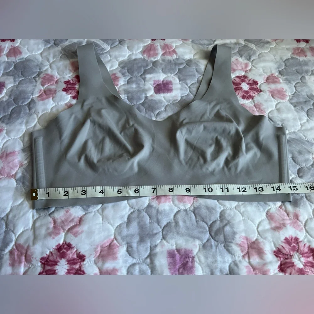 Honeylove SoftForm Bra Seamless Light Gray Large Unlined Wire Free Wide Straps